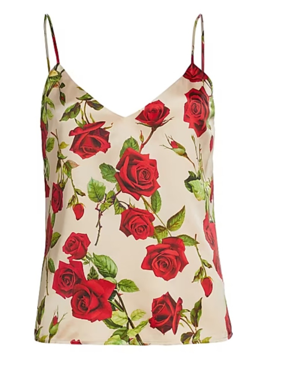 L'AGENCE Jane Rose Print Silk Camisole, size S NWT